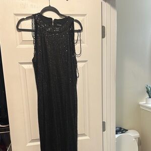 Fashion Nova Black Sleeveless Sequin Maxi Dress